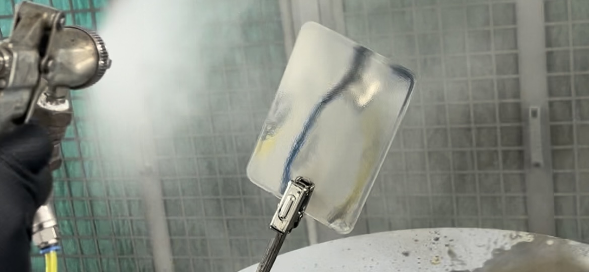 Why do we use spray test panel cards before we spray chrome for customers?